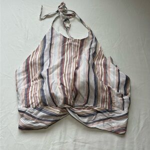 Multicolor Striped Halter Crop Top